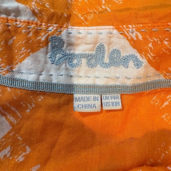 Boden Orange and White Sleeveless Blouse - Picture 4 of 8